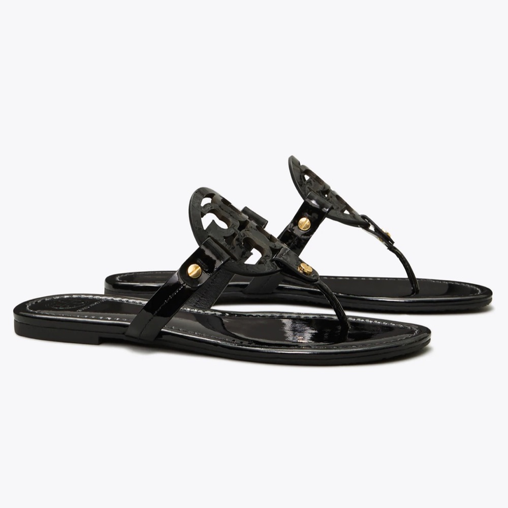Tory Burch Black Patent Miller Sandal WORN price reflects